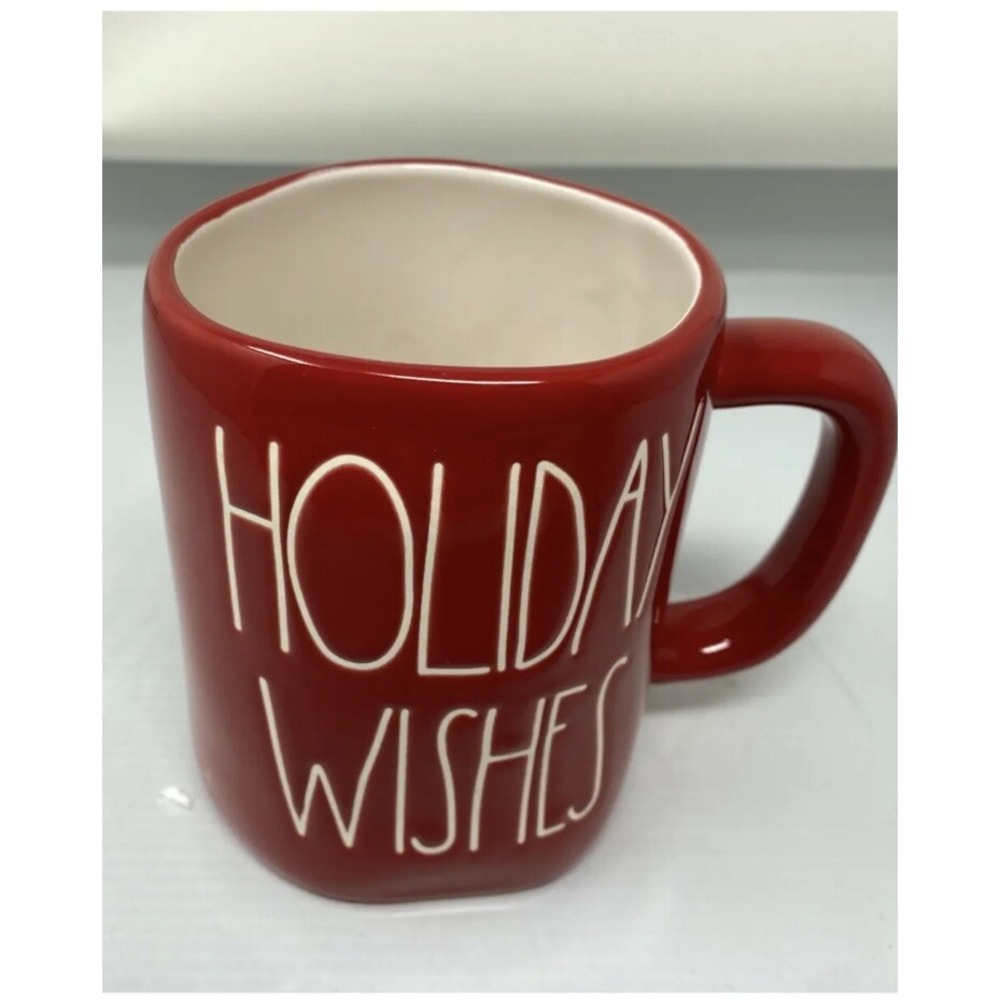 Rae Dunn Holiday Wishes Ceramic‎ Coffee Mug New